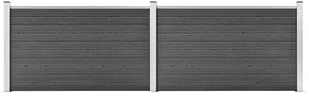 vidaxl Zestaw ogrodzeniowy z WPC, 353x105 cm, czarny! 3070447 - Ogrodzenia - miniaturka - grafika 2
