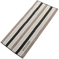 Ręczniki - aqua-textil Ręcznik do sauny 80 x 200 cm bawełna frotte, ręcznik z haftem "Wellness", firma , wzór w paski, czarny, pojedyncze opakowanie 10152 - miniaturka - grafika 1
