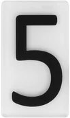 Numery na dom - Cyfra 5 wys. 5 cm plexi czarna na białym tle - miniaturka - grafika 1