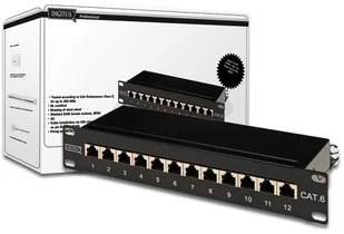 Digitus Patch panel 10" 12 portów, kat.6, S/FTP, 1U, wspornik kablowy, czarny (kompletny) DN-91612S - Panele krosownicze - miniaturka - grafika 3