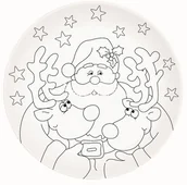 Talerze - Nuova Cer Easy life r2s TALERZ PORCELANOWY DO MALOWANIA + FARBY - Święty Mikołaj Art & Colour ŚWIĘTA (199 SANE ) 199 SANE - miniaturka - grafika 1