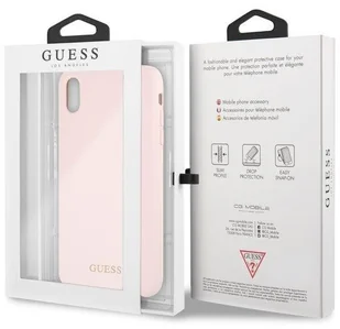 Guess Silicone - Etui iPhone Xs Max różowy GUHCI65LSGLLP - Etui i futerały do telefonów - miniaturka - grafika 5
