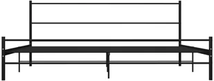 vidaXL Rama łóżka, czarna, metalowa, 180 x 200 cm - Łóżka - miniaturka - grafika 3