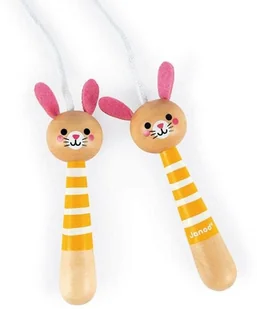 Janod Skakanka z drewnianymi rączkami Zajączek, - Zabawki kreatywne - miniaturka - grafika 4