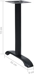 vidaXL Lumarko Nogi do stolika bistro, 2 szt., czarne, 61x8x72 cm, żeliwo 325428 - Meble modułowe i akcesoria - miniaturka - grafika 7