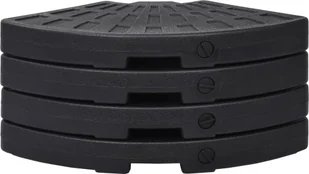 vidaXL Podstawa pod parasol w formie wachlarza, 4 elementy, czarna vidaXL - Parasole ogrodowe - miniaturka - grafika 4