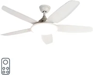 Wentylatory sufitowe - QAZQA Wentylator sufitowy biały z pilotem - Vifte - miniaturka - grafika 1