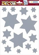 Zabawki kreatywne - HERMA HERMA 15110 obrazki na okno"Srebrne gwiazdki", wielokrotnego użytku, samoprzylepne naklejki na okno z folii do pokoju dziecięcego i dekoracji okiennych, 15 naklejek na okno dla dzieci 15110 - miniaturka - grafika 1