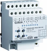 Wyłączniki światła i elektryczne - Gira 216000 Aktor rolet 4-krotnie 230 V AC KNX EIB REG - miniaturka - grafika 1