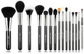 Pędzle do makijażu - JESSUP JESSUP Zestaw do makijażu 15 Pędzli T092 Black/silver - miniaturka - grafika 1
