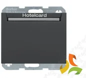 Wyłączniki światła i elektryczne - Hager BERKER K.1 Wyłącznik przekaźnikowy na kartę hotelową antracyt mat lakierowany 16417116 16417116/HAG - miniaturka - grafika 1