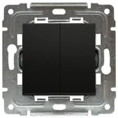 Gniazdka elektryczne - Berker podwójny KOS Elektro System Dante bez ramki czarny - miniaturka - grafika 1