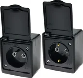 Gniazdka elektryczne - Pawbol Gniazdo hermetyczne Beta czarne D.3710CG/1 - miniaturka - grafika 1