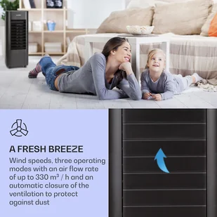 Klarstein IceWind Max, chłodnica powietrza 3 w 1, 330 m/h, 60 W, oscylacja, 6 l, timer, pilot zdalnego sterowania ACO6-IcewindMax B - Klimatory - miniaturka - grafika 10