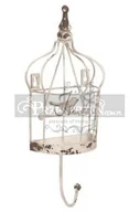 Wieszaki i stojaki - Jolipa DEKORACYJNY METALOWY WIESZAK - Klatka z ptaszkiem - POJEDYŃCZY - ECRU 31021 - miniaturka - grafika 1