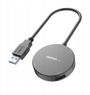Dudao Dudao 4w1 rozdzielacz HUB USB - 1x USB 3.2 Gen 1 / 3x USB 2.0 adapter z kablem czarny (A15B) - USB Typ A (męski) USB Typ A (żeński) A15B - Huby USB - miniaturka - grafika 2