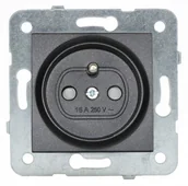 Gniazdka elektryczne - Viko Panasonic Gniazdo z uziemieniem z przesłonami styków Panasonic Novella czarny 92105545M - miniaturka - grafika 1