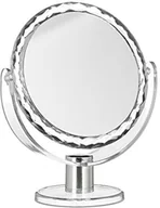 Lusterka do makijażu - Relaxdays powiększenie Lusterko kosmetyczne, lusterko do makijażu stojący, lusterko do makijażu okrągłe, HBT.: 23 x 19 x 10 cm, przezroczysty 10021950 - miniaturka - grafika 1