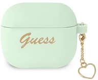 Akcesoria do słuchawek - Guess Guess GUA3LSCHSN AirPods 3 cover zielony/green Silicone Charm Heart Collection GUE001946-0 - miniaturka - grafika 1
