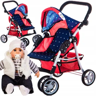 Duży wózek dla lalek Spacerówka +lalka Bobas Doris - Wózki dla lalek - miniaturka - grafika 17