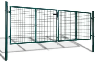 vidaxl Brama ogrodzeniowa podwójne drzwi stal malowana proszkowo - Ogrodzenia - miniaturka - grafika 2