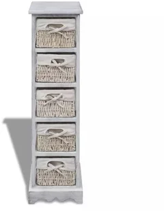 Drewniany regał z 5 koszykami biały - Szafki łazienkowe - miniaturka - grafika 9