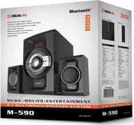 Głośniki komputerowe - Real-El Głośniki komputerowe  M-590 60W 2.1 Black EL121300010 - miniaturka - grafika 1