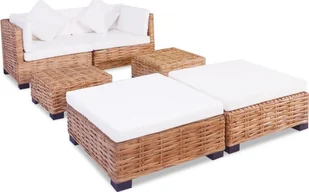vidaXL Zestaw wypoczynkowy, 16 elementów, naturalny rattan - Komplety wypoczynkowe - miniaturka - grafika 10