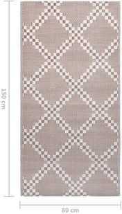 VidaXL Dywan na zewnątrz, brązowy, 80x150 cm, PP! 310432 VidaXL - Dywany zewnętrzne - miniaturka - grafika 7