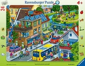 Puzzle - Ravensburger Verlag GmbH Kinderpuzzle - Unsere grüne Stadt - 24 Teile Rahmenpuzzle für Kinder ab 4 Jahren mit Suchspiel 05245 - miniaturka - grafika 1