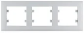 Wyłączniki światła i elektryczne - Hager lumina intense Ramka 3-krotna pozioma, srebrny WL5732 - miniaturka - grafika 1