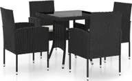 Meble ogrodowe - vidaXL 5-częściowy zestaw mebli ogrodowych polirattan czarny   3059413 - miniaturka - grafika 1
