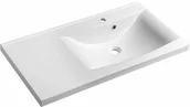 Umywalki - Sapho LUCIOLA umywalka kompozytowa 90x48 cm biała prawa 50094 - miniaturka - grafika 1