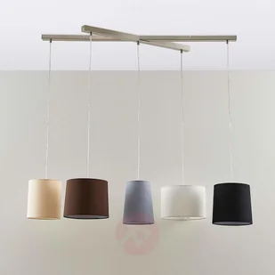 Lampenwelt com Lampa wisząca Hermina z tkaniny, 5-punktowa - Lampy sufitowe - miniaturka - grafika 4
