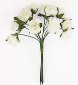 Pozostałe akcesoria dla plastyków - ARGO Kwiaty papierowe bukiecik RÓŻE 12szt. kremowe - miniaturka - grafika 1