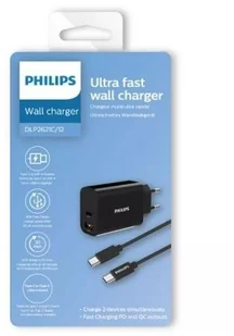 Philips Ładowarka USB-A USB C 30W (PD, QC) z kablem 1 metr Phil-DLP2621C/12 - Kable komputerowe i do monitorów - miniaturka - grafika 2