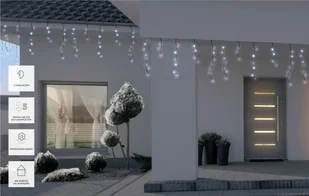 Bulinex Kurtyna LED Sople 13-572, 200 diod LED, 9,6 m, 6 W, barwa biała chłodna - Oświetlenie świąteczne - miniaturka - grafika 6