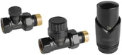 Głowice termostatyczne - Ferro Zestaw termostatyczny prosty, czarny ZTM30BL - miniaturka - grafika 1
