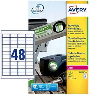 Avery Zweckform Etykiety Zweckform Heavy Duty A4 45,7 x 21,2 mm (L4778-20) - Etykiety do drukarek - miniaturka - grafika 5