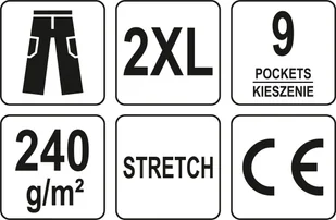 YATO SPODNIE ROBOCZE Z ELASTANEM I ODBLASKOWYMI WSTAWKAMI CZARNE ROZM 2XL - Odzież robocza - miniaturka - grafika 10