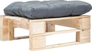 vidaXL Ogrodowy puf z palet, szara poduszka, naturalne drewno FSC vidaXL - Pozostałe meble ogrodowe - miniaturka - grafika 2