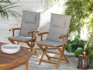 Beliani Zestaw 8 poduszek na krzesła ogrodowe brązowoszary MAUI - Poduszki ogrodowe - miniaturka - grafika 2