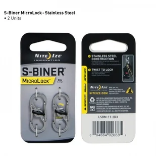 Nite-Ize Nite Ize S-Biner MicroLock Stalowy 2Pack (LSBM-11-2R3) - Haki, szakle i karabinki - miniaturka - grafika 2