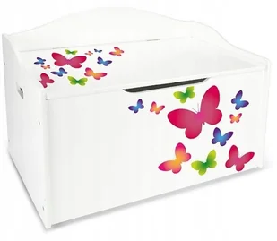 Drewniana skrzynia na zabawki i ławka Motylki - Pojemniki na zabawki - miniaturka - grafika 2