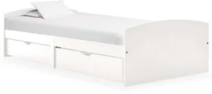 vidaXL Rama łóżka z 2 szufladami, biała, drewno sosnowe, 90 x 200 cm - Łóżka - miniaturka - grafika 8