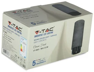 v-tac Oprawa V-TAC GIPS BETON GU10 Natynkowa Szary/Czarny Mat VT-865 - Oprawy, klosze i abażury - miniaturka - grafika 3