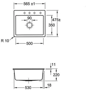 Villeroy & Boch Subway 60 S Flat Premiumline 3309 1F FU - Zlewozmywaki - miniaturka - grafika 4