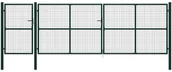 Ogrodzenia - vidaxl Brama ogrodzeniowa, stalowa, 500 x 150 cm, zielona - miniaturka - grafika 1