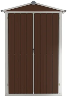 vidaXL Szopa ogrodowa, brązowa, 107,5x46x183 cm, stal galwanizowana 46304 - Altany ogrodowe - miniaturka - grafika 5