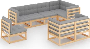 vidaXL 8-cz. zestaw wypoczynkowy do ogrodu, z poduszkami, lita sosna 3076704 - Meble ogrodowe - miniaturka - grafika 2